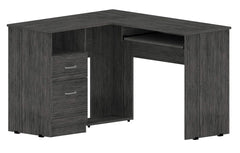 41" Gray L Shape Computer Desk With Two Drawers - Homeroots