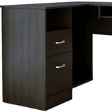 41" Black L Shape Computer Desk With Two Drawers - Homeroots - Flyclothing LLC