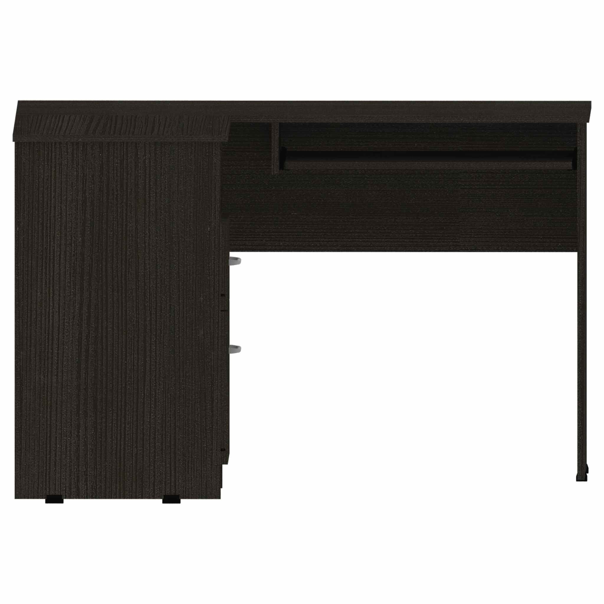 41" Black L Shape Computer Desk With Two Drawers - Homeroots