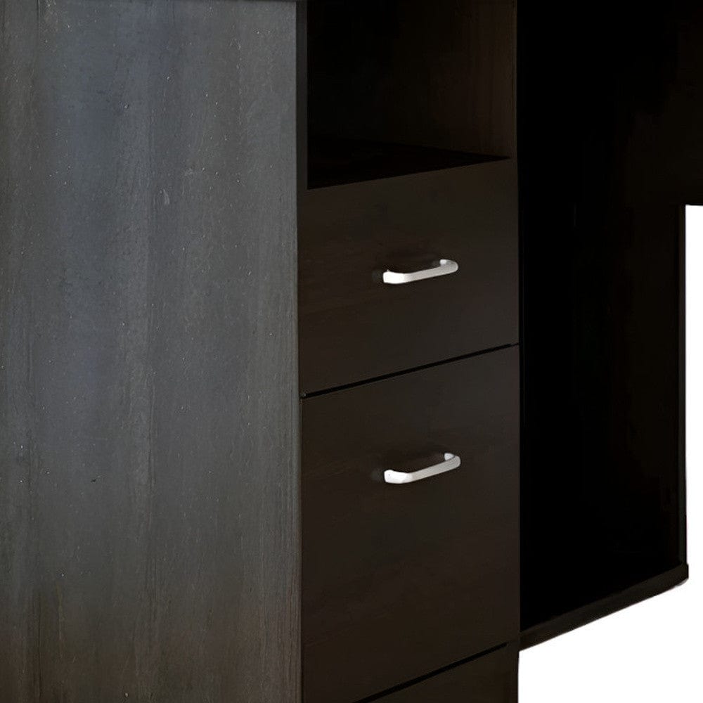 41" Black L Shape Computer Desk With Two Drawers - Homeroots