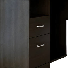 41" Black L Shape Computer Desk With Two Drawers - Homeroots