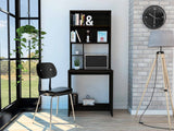 30" Black Computer Desk With Hutch - Homeroots - Flyclothing LLC