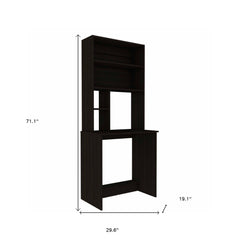 30" Black Computer Desk With Hutch - Homeroots