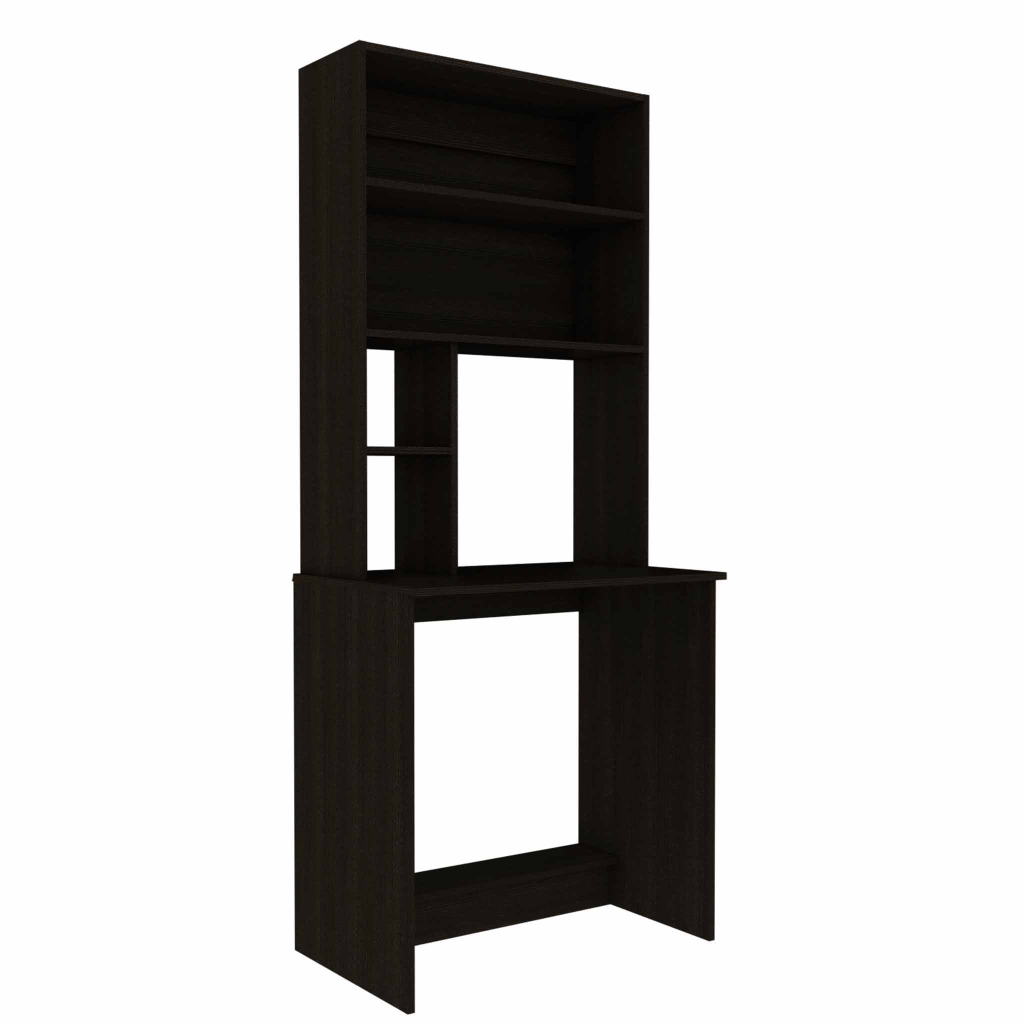 30" Black Computer Desk With Hutch - Homeroots