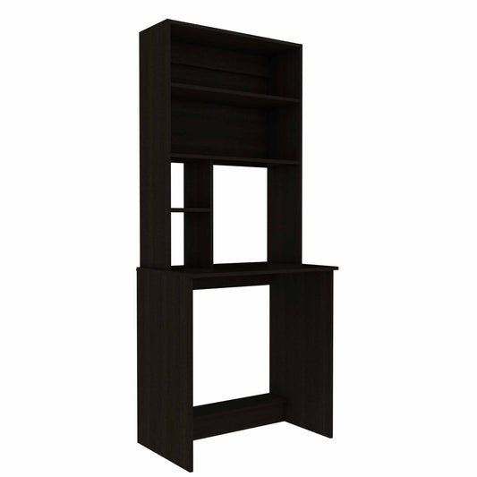30" Black Computer Desk With Hutch - Homeroots