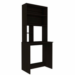 30" Black Computer Desk With Hutch - Homeroots