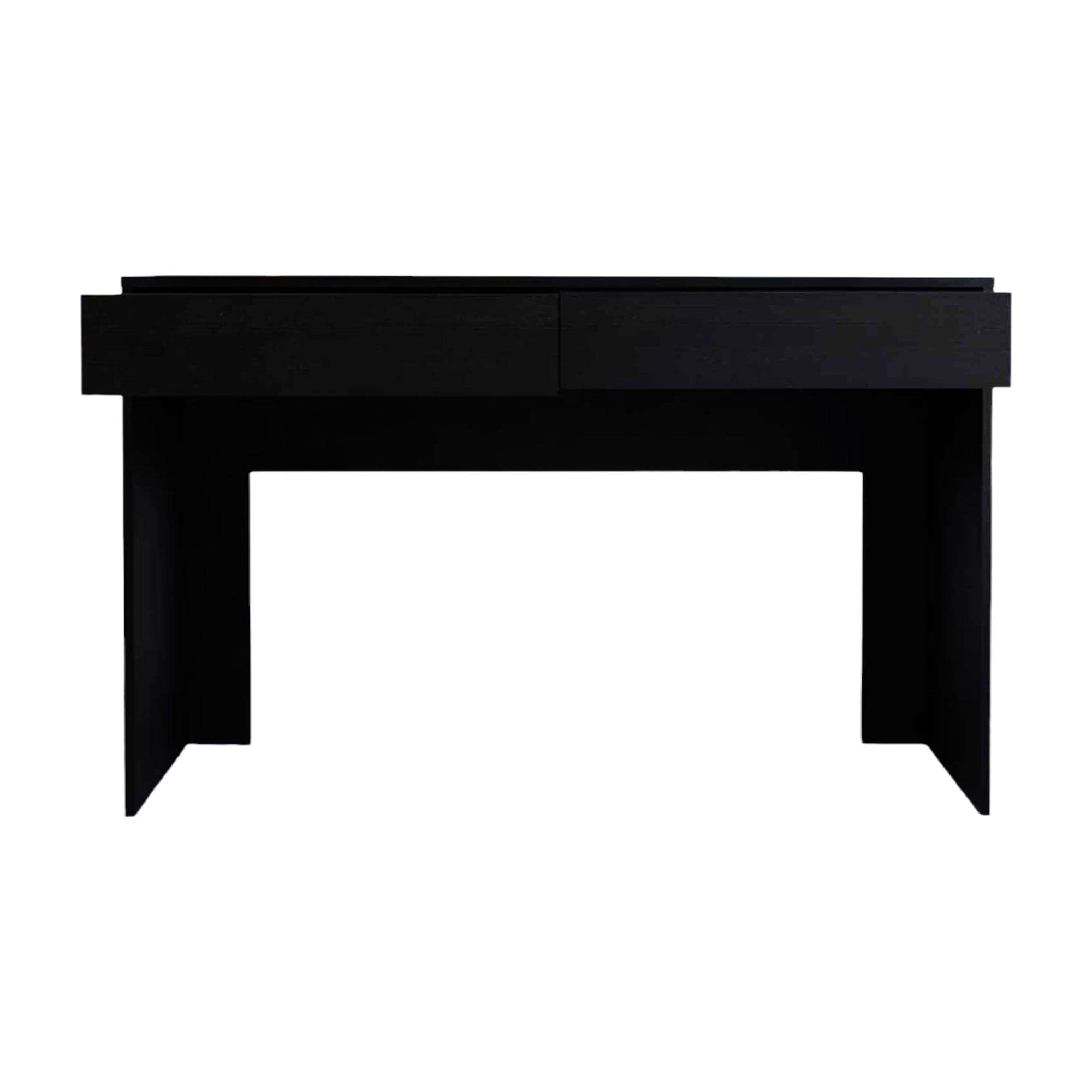 47" Black Computer Desk with Two Drawers - Homeroots