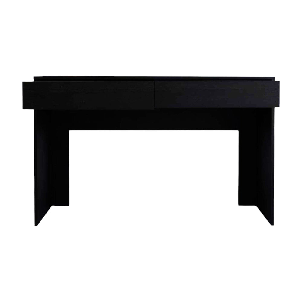 47" Black Computer Desk with Two Drawers - Homeroots - Flyclothing LLC