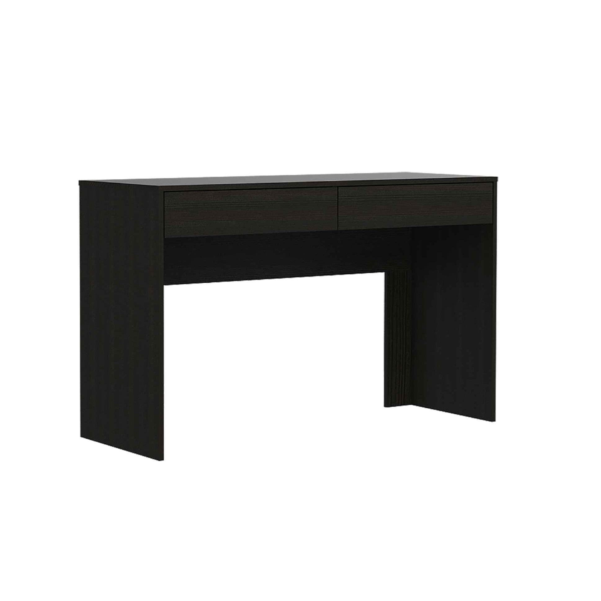 47" Black Computer Desk with Two Drawers - Homeroots