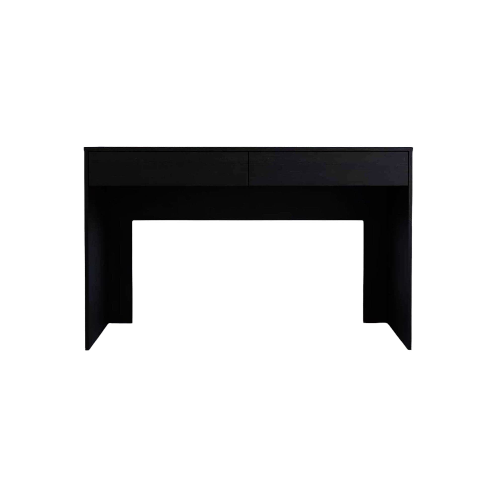 47" Black Computer Desk with Two Drawers - Homeroots