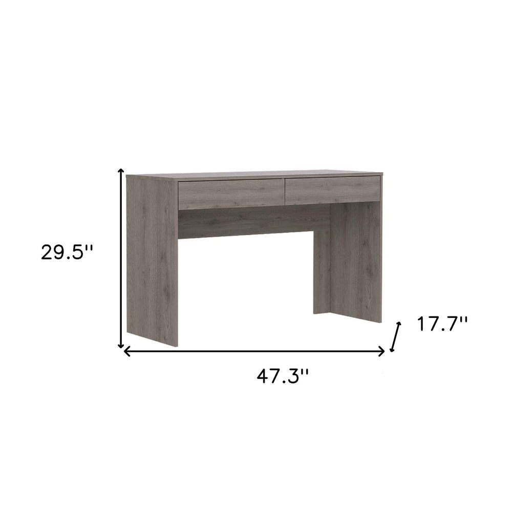 47" Light Gray Computer Desk With Two Drawers - Homeroots - Flyclothing LLC