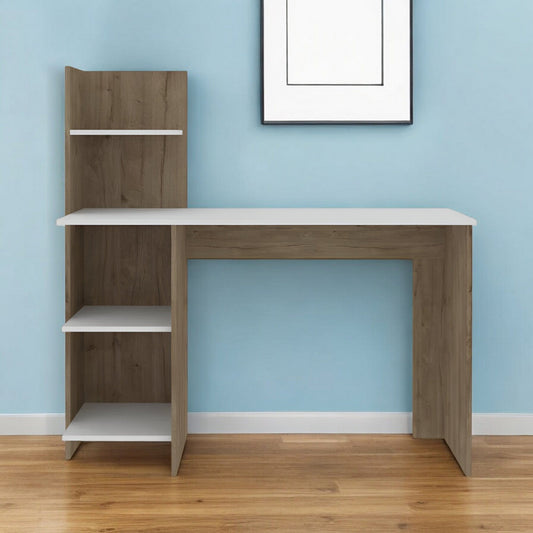 47" White and Brown Computer Desk - Homeroots