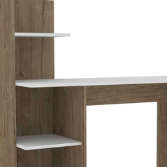 47" White and Brown Computer Desk - Homeroots