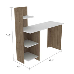 47" White and Brown Computer Desk - Homeroots
