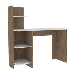 47" White and Brown Computer Desk - Homeroots