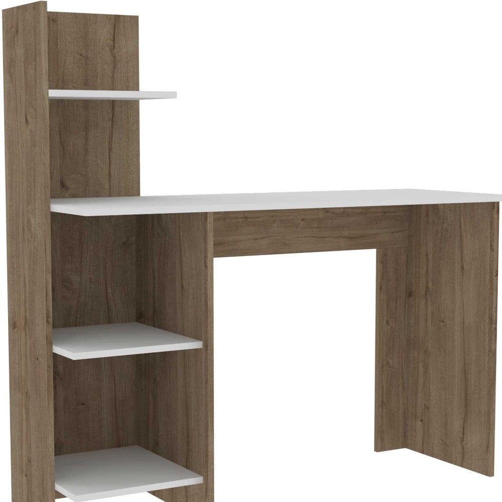 47" White and Brown Computer Desk - Homeroots - Flyclothing LLC