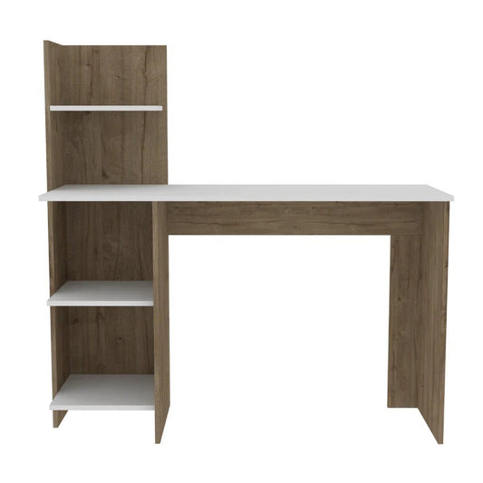 47" White and Brown Computer Desk - Homeroots