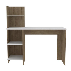 47" White and Brown Computer Desk - Homeroots