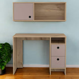 39" Taupe Computer Desk With Two Cabinets Two Drawers - Homeroots - Flyclothing LLC