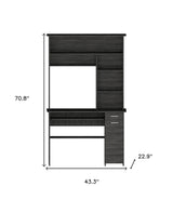43" Gray Computer Desk - Homeroots - Flyclothing LLC