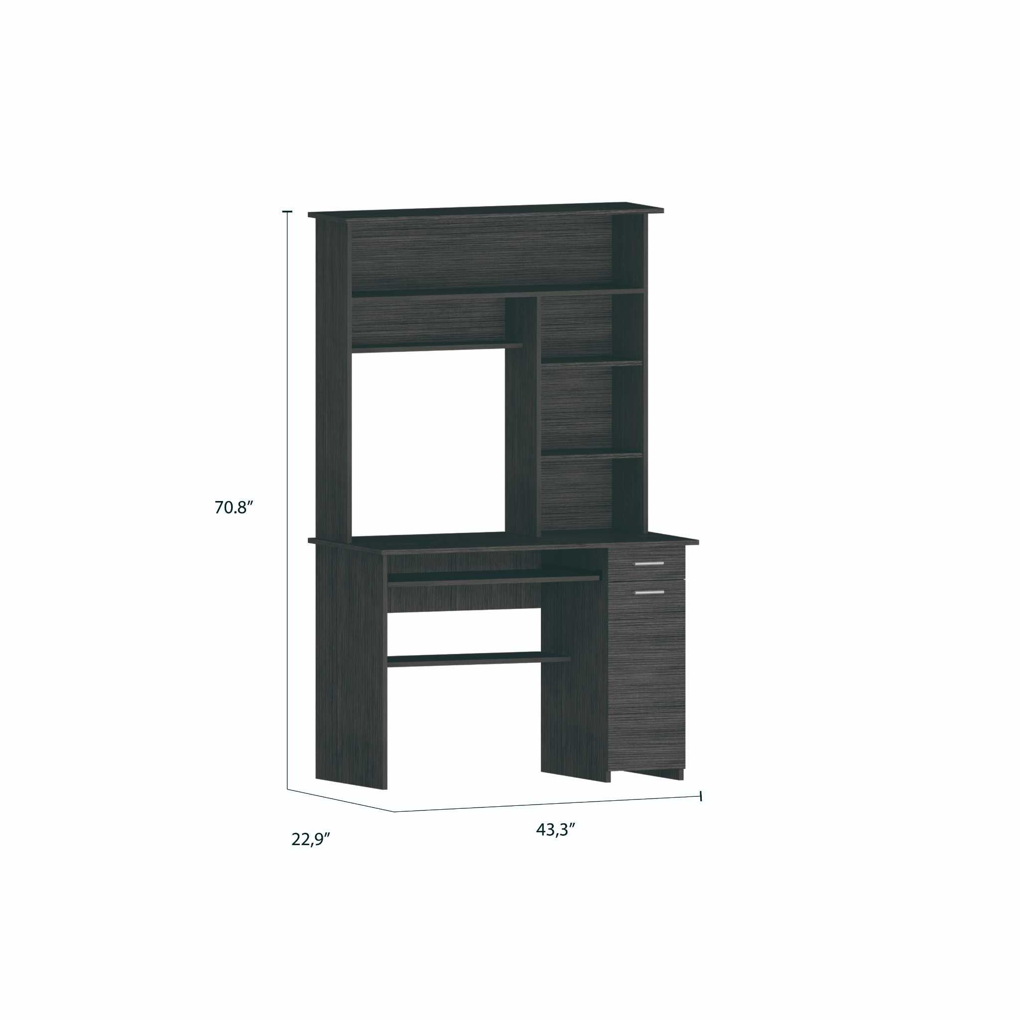 43" Gray Computer Desk - Homeroots - Flyclothing LLC