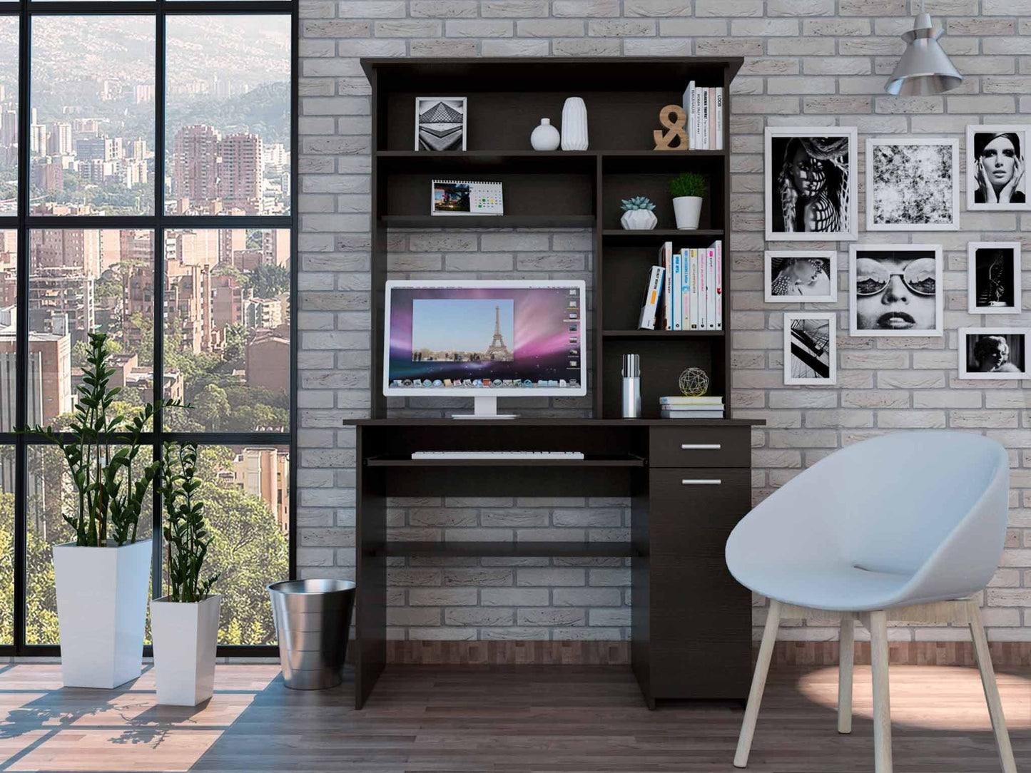 43" Black Computer Desk - Homeroots - Flyclothing LLC