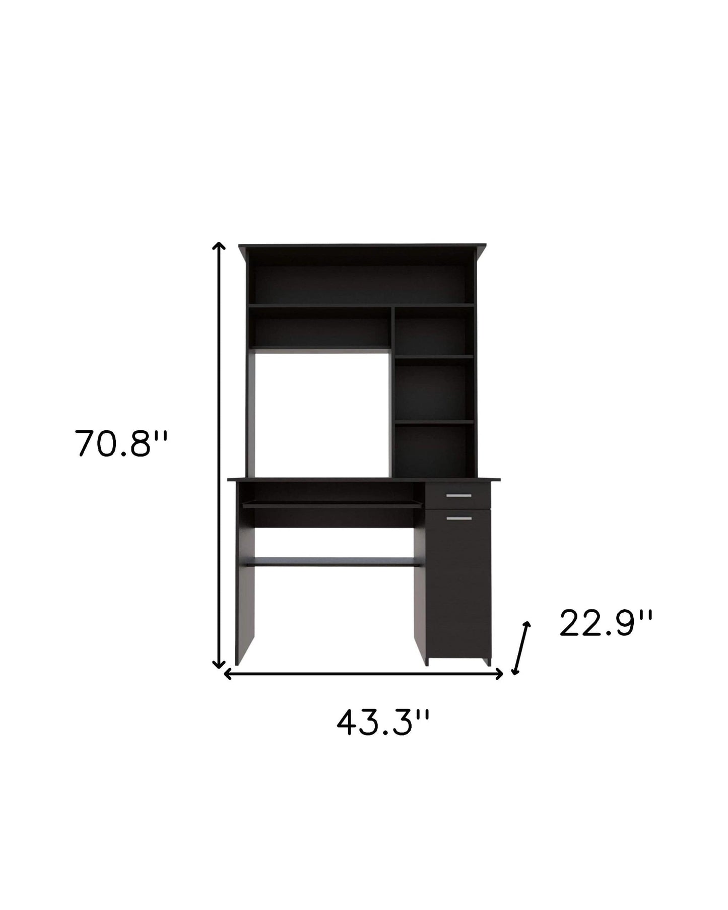 43" Black Computer Desk - Homeroots - Flyclothing LLC