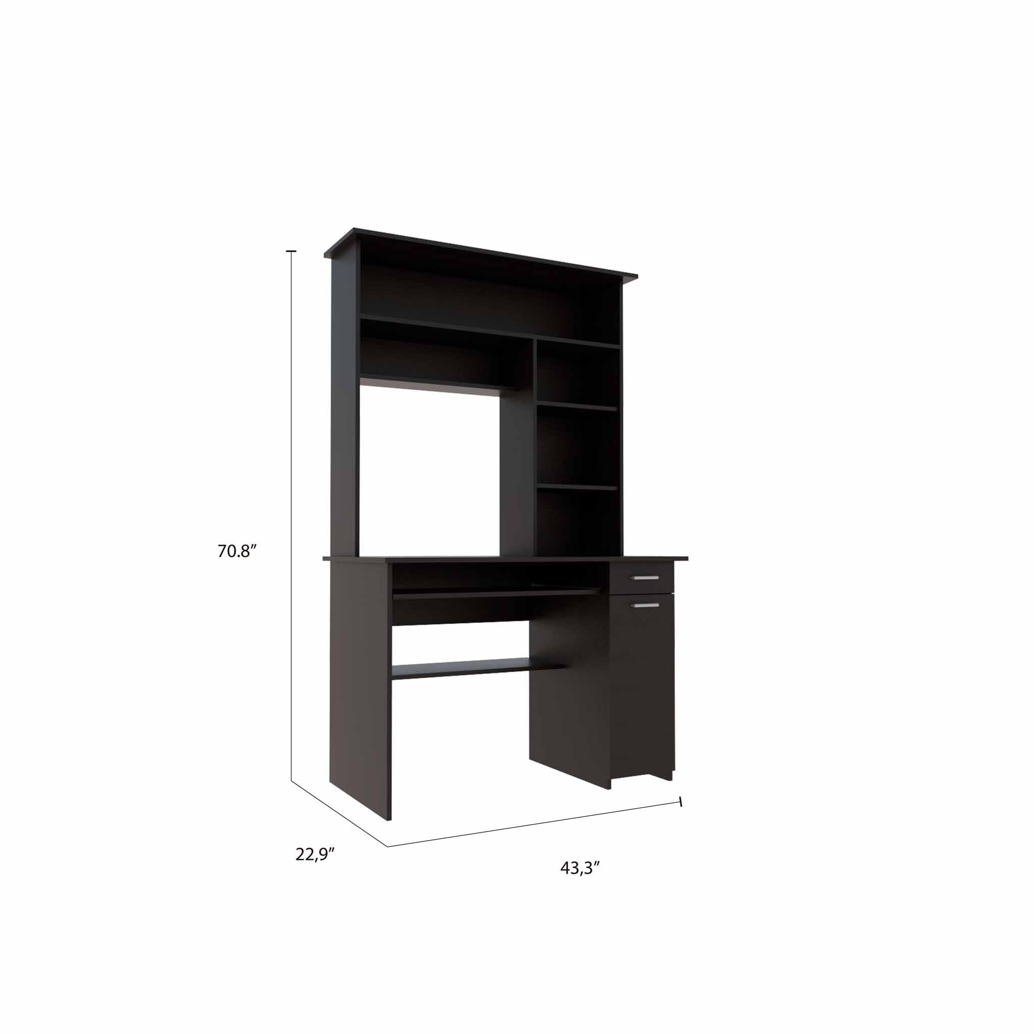 43" Black Computer Desk - Homeroots