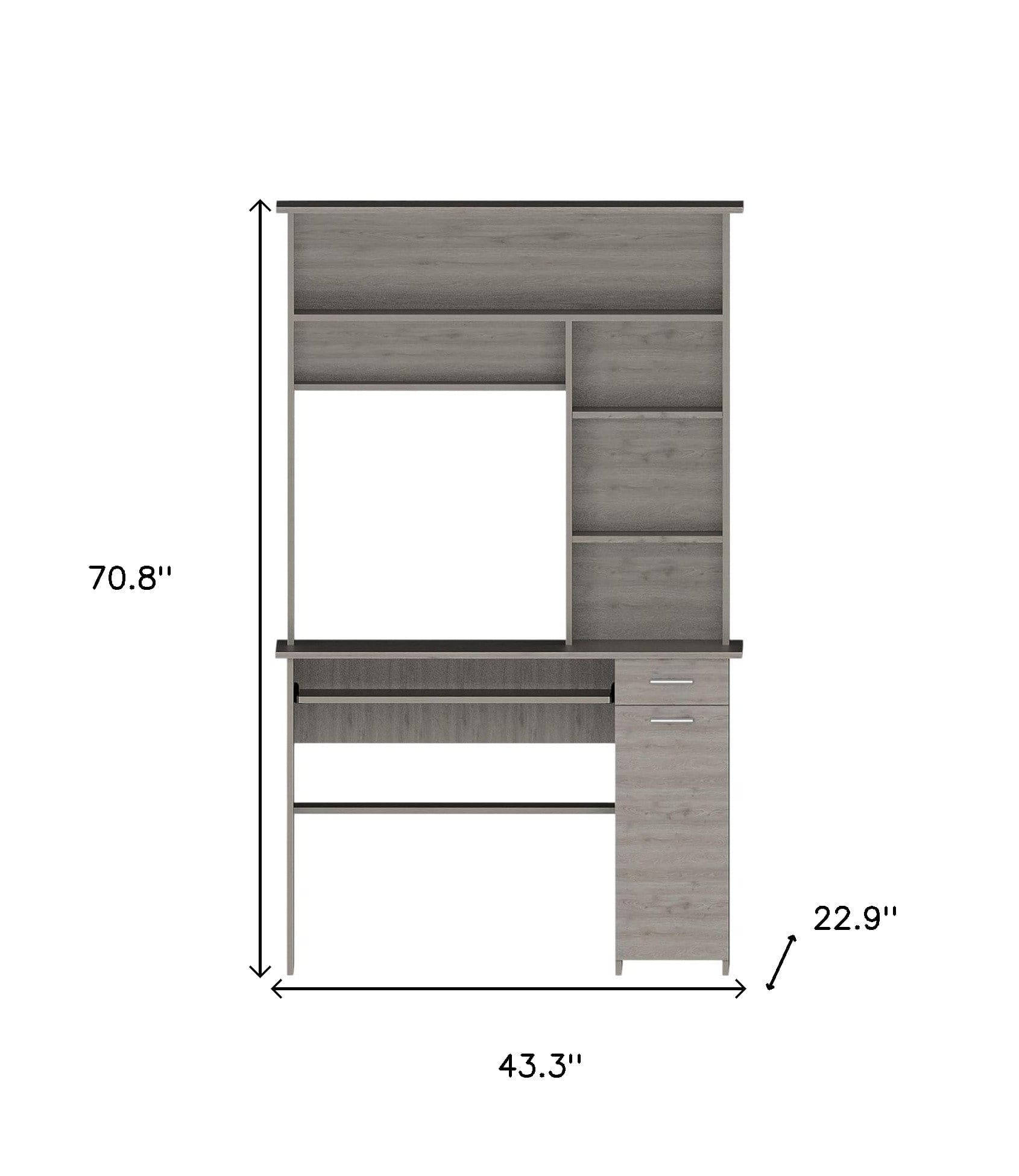 43" Light Gray Computer Desk - Homeroots