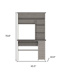 43" Light Gray Computer Desk - Homeroots