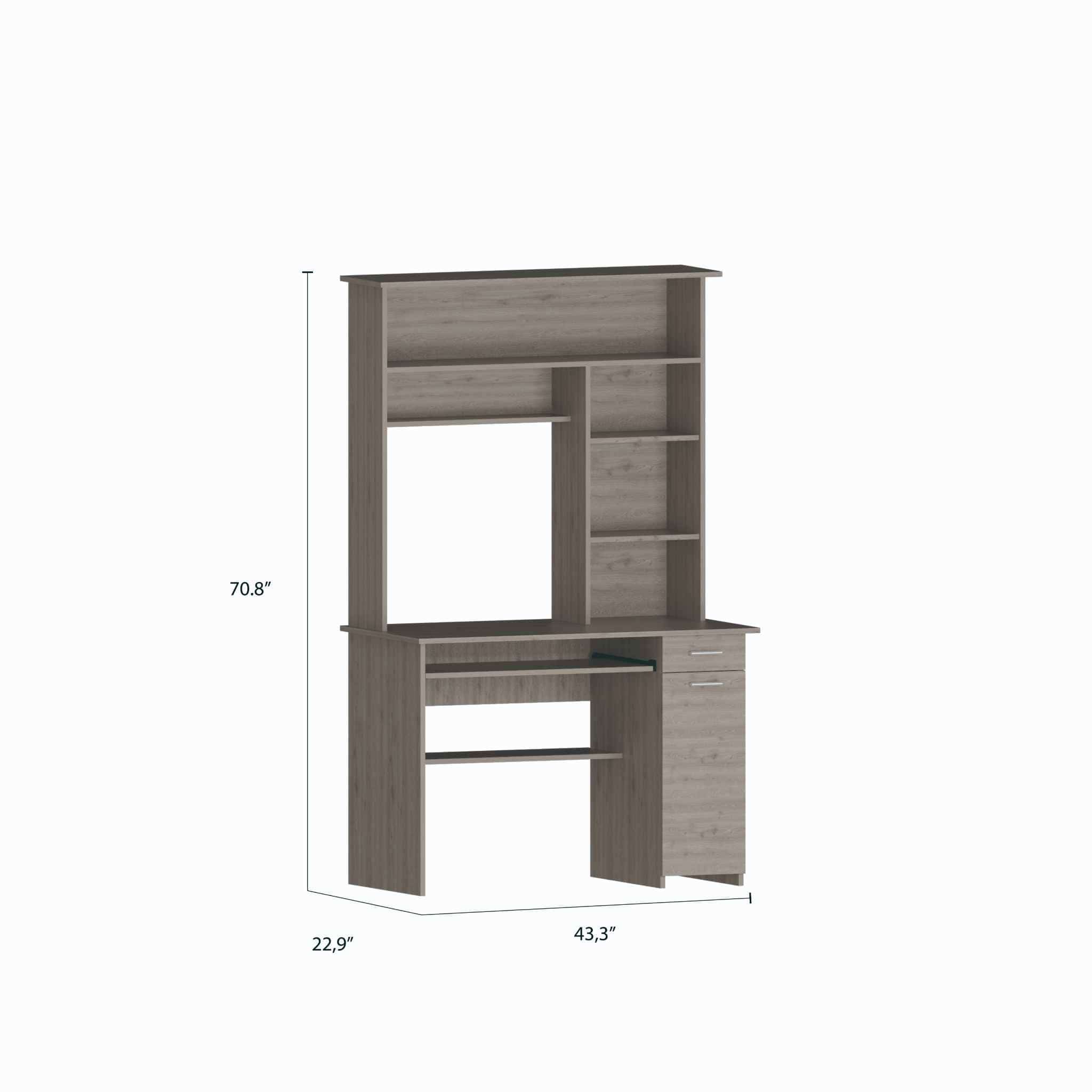 43" Light Gray Computer Desk - Homeroots