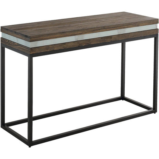 47" Brown and Black Frame Console Table - Homeroots