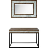 Set of Two 47" Brown and Black Frame Console Table - Homeroots