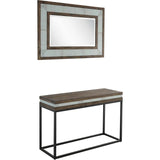 Set of Two 47" Brown and Black Frame Console Table - Homeroots