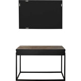 Set of Two 47" Brown and Black Frame Console Table - Homeroots