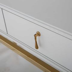 47" White and Gold Mirrored Console Table And Drawers - Homeroots