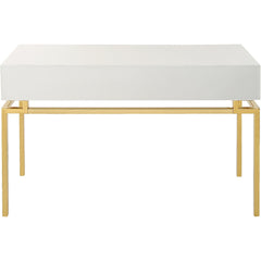 47" White and Gold Mirrored Console Table And Drawers - Homeroots