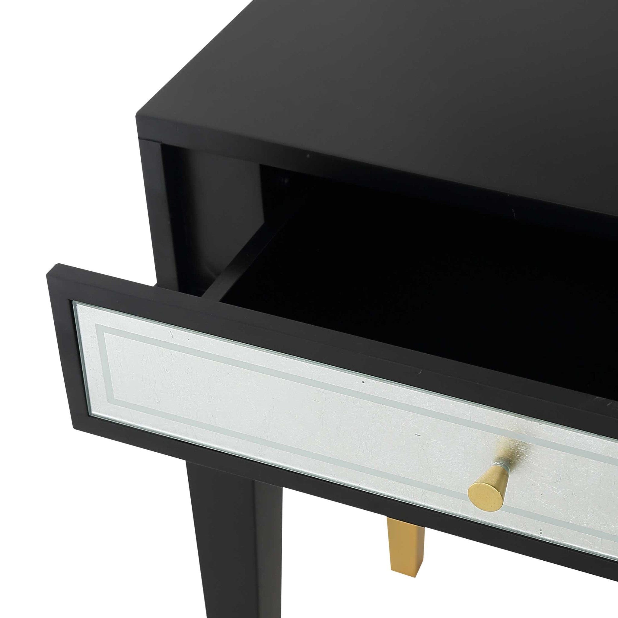 47" Black Console Table And Drawers - Homeroots