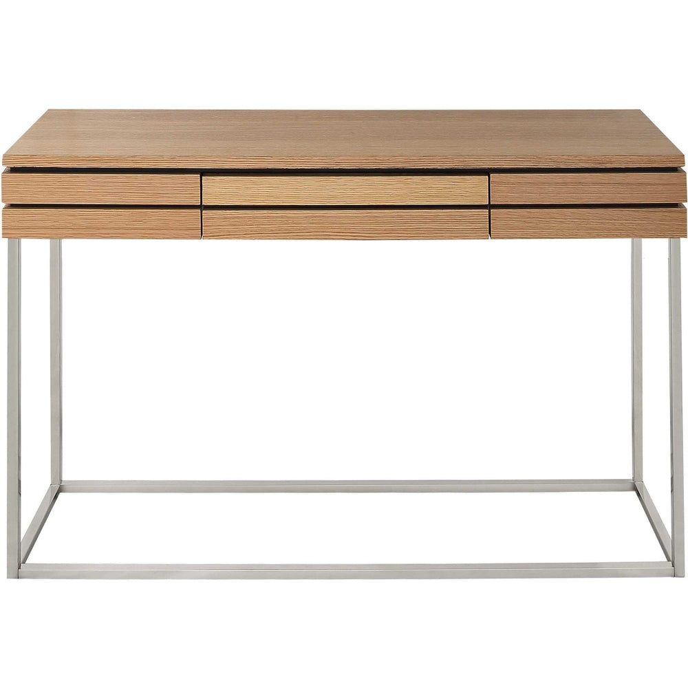 47" Brown and Silver Frame Console Table And Drawers - Homeroots