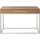 47" Brown and Silver Frame Console Table And Drawers - Homeroots