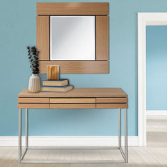 47" Brown and Silver Frame Console Table And Drawers - Homeroots