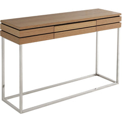 47" Brown and Silver Frame Console Table And Drawers - Homeroots