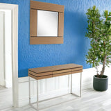 Set of Two 47" Brown and Silver Sled Console Table And Drawers - Homeroots