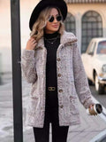 Pocketed Collared Neck Long Sleeve Plush Jacket - Trendsi - Flyclothing LLC