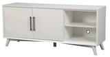 64" White Pine Solid Wood Open Shelving TV Stand - Homeroots - Flyclothing LLC