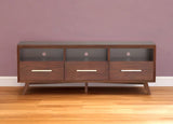64" Brown Mahogany Solid Wood Open Shelving TV Stand - Homeroots - Flyclothing LLC