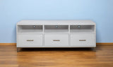 64" White Mahogany Solid Wood Open Shelving TV Stand - Homeroots - Flyclothing LLC