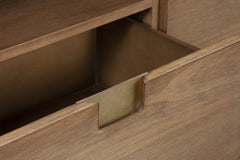 64" Sand Solid Wood Open shelving TV Stand - Homeroots