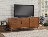 64" Brown TV Stand with Drawers and Sliding Door - Homeroots - Flyclothing LLC