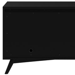 64" Black Mahogany Solids Okoume And Veneer Open Shelving TV Stand - Homeroots
